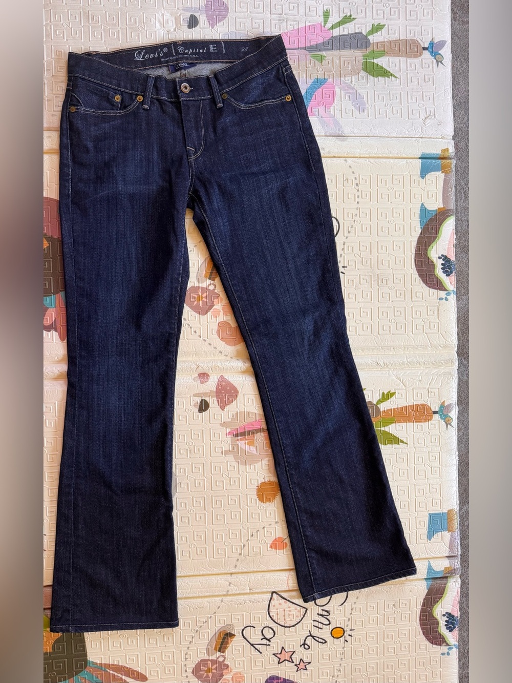 Levi's Capital E Dark Blue Flare low slim boot